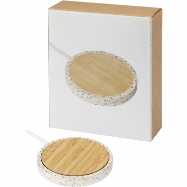 Logotrade advertising products photo of: Terrazzo 10W wireless bamboo charging pad
